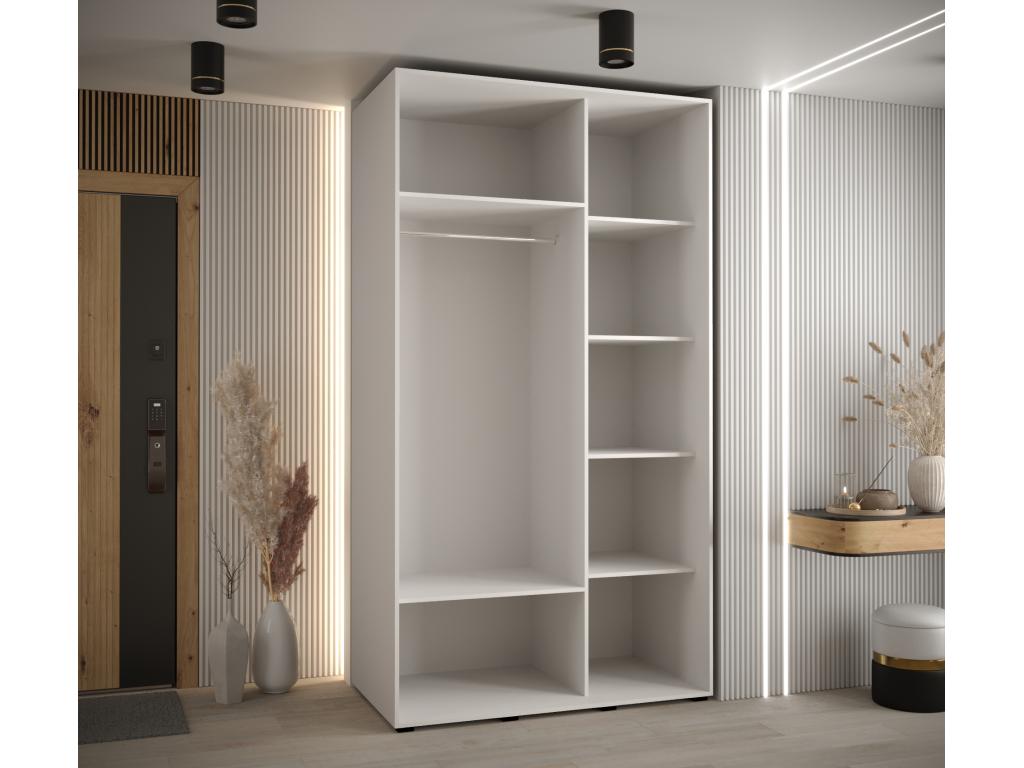 Dekonao 6 Sliding Door Wardrobe 235.2/130/60 2 Doors White/Dekonao/Silver XJQI38048
