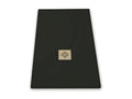 Extra-flat 90x170 cm PURE shower tray in black slate-effect resin with stainless steel grate CNOJ00587
