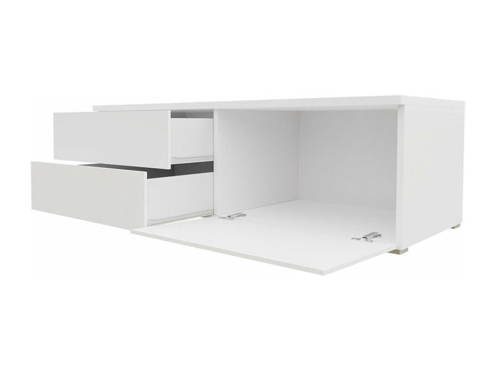 Nobellea 129 TV Stand, White - Glossy Grey, 2 Doors, 200x35x45cm, NEXF34233