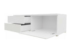 Nobellea 129 TV Stand, White - Glossy Grey, 2 Doors, 200x35x45cm, NEXF34233