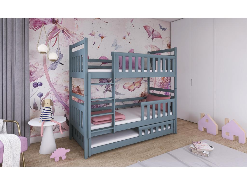 Nobellea BB003 Bunk Beds 80x200 cm Grey OFQU93754