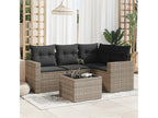 5-piece garden furniture set with grey resin wicker cushions MMXN99650