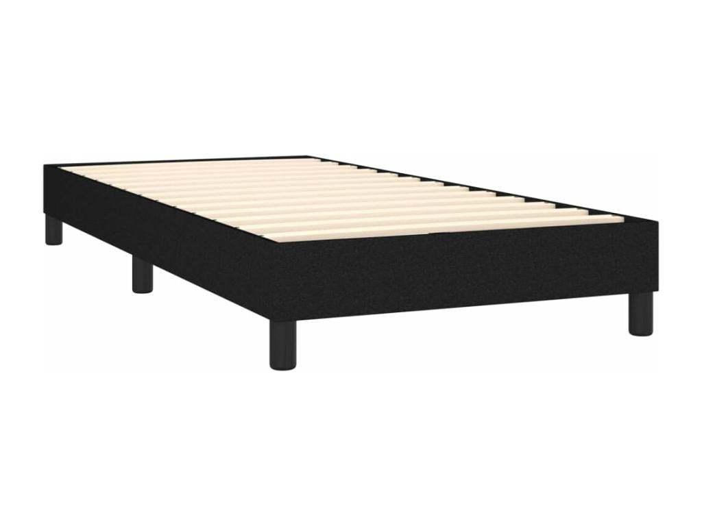 Upholstered bed base and mattress, black, 80x200 cm, fabric, WOSN41287