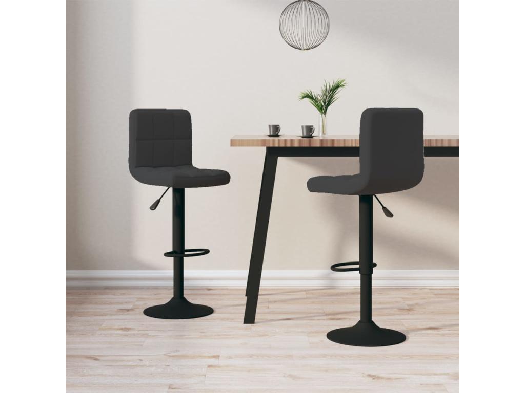 Set of 2 black velvet bar stools JMBQ80480