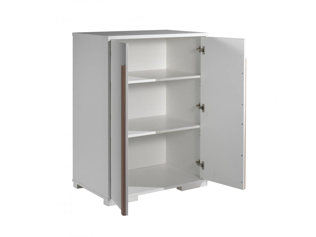 Nobellea - Low 2-Door Cabinet, White and Wood FAQC94427