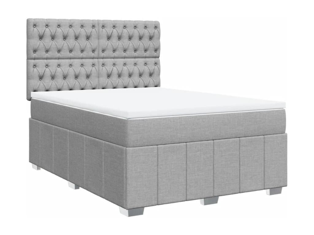 Dekonao bed base with light grey mattress 140x200cm Fabric BZMD68410