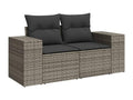 11-piece garden furniture set with grey resin wicker cushions TPUI83426