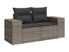 11-piece garden furniture set with grey resin wicker cushions TPUI83426