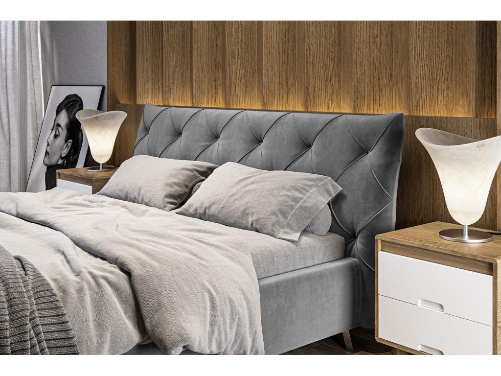Bed - Grey Velvet - Nobellea NXBB08252