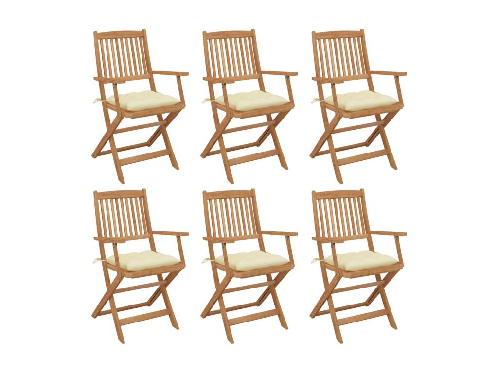 Dekonao YRVR62375 6-Piece Folding Garden Chairs with Cushions