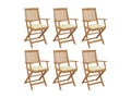 Dekonao YRVR62375 6-Piece Folding Garden Chairs with Cushions