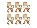 Dekonao YRVR62375 6-Piece Folding Garden Chairs with Cushions