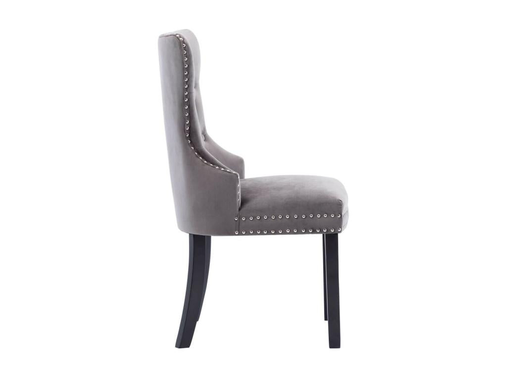 Dekonao ZLYK25764 2-Piece Grey Velvet Dining Chairs