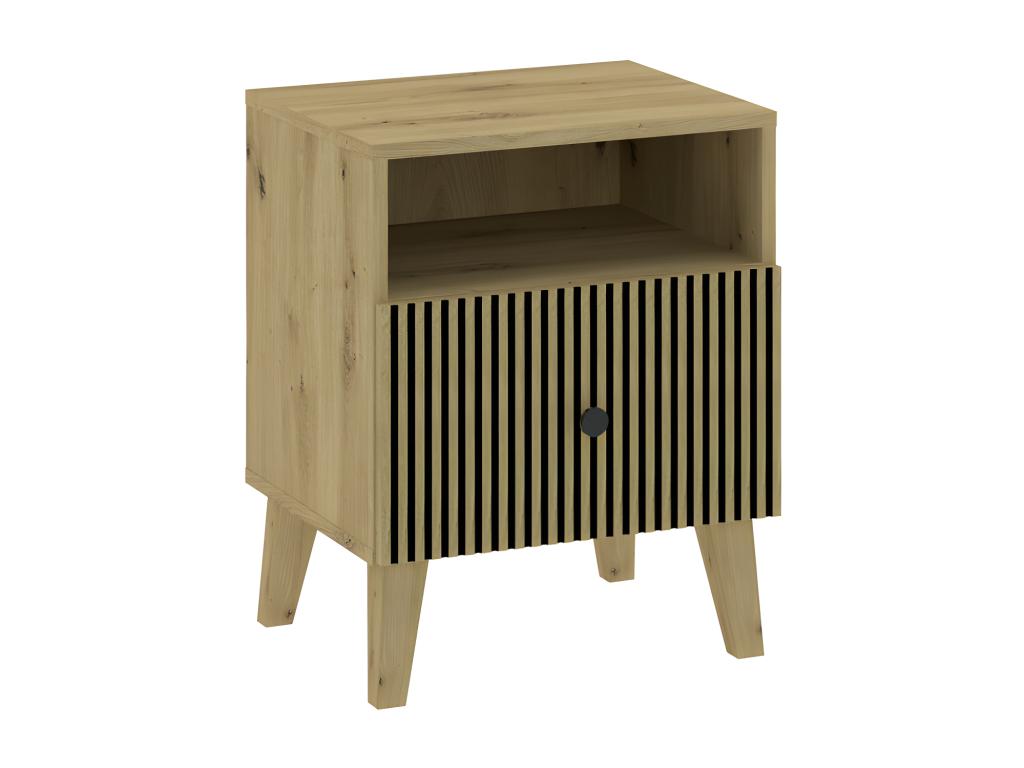 Dekonao Bedside Table with 1 Drawer and 1 Niche, Oak, CLQH26271