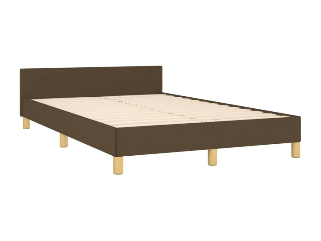 Bed frame with headboard, dark brown, 120x200 cm, fabric ZLWO64850
