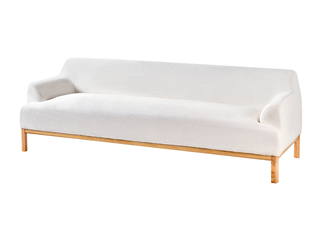 Dekonao Bouclé Off-White 3-Seater Sofa XHTX17000