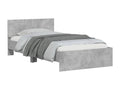 Bed frame, headboard and LED lighting, concrete grey, 100x200 cm XZRE85429