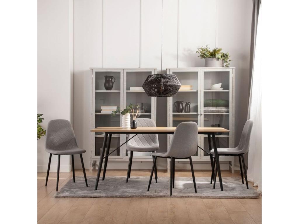 Dining chair in grey fabric 45x86 cm - Nobellea RUIM05710