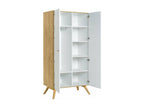 2-door wardrobe with hanging space and 7 shelves, W101 cm - NATURE OAXI49327