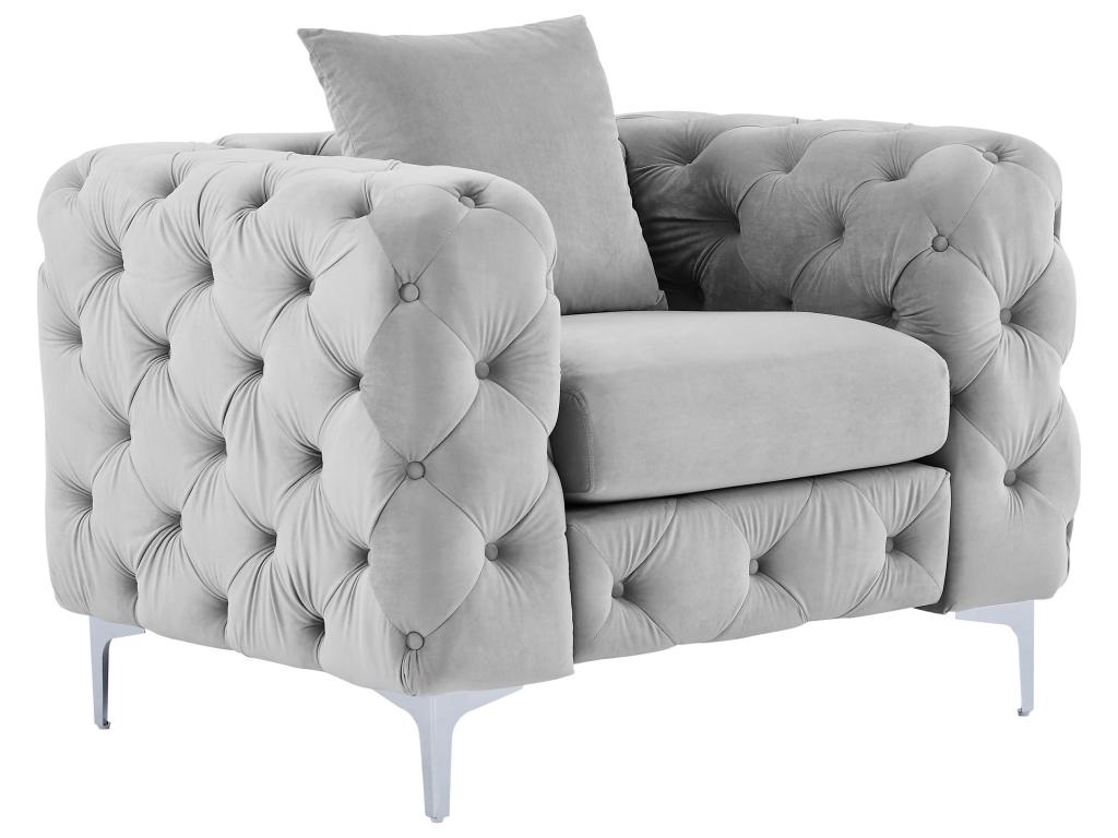 Nobellea armchair in light grey velvet Nobellea TKBC75500