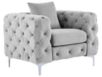 Nobellea armchair in light grey velvet Nobellea TKBC75500