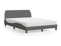 Bed with dark grey mattress 140x200 cm fabric APGC79715