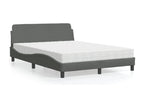 Bed with dark grey mattress 140x200 cm fabric APGC79715