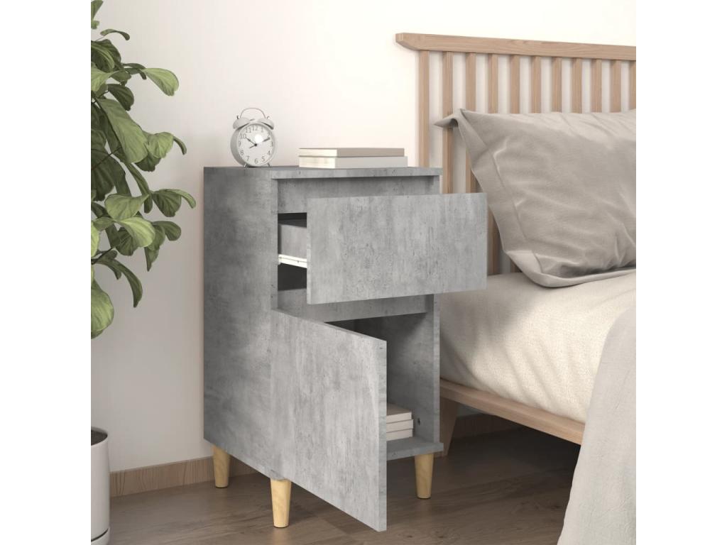 Nobellea - 2 pc bedside tables, concrete grey, 40x35x70 cm TJBZ57359