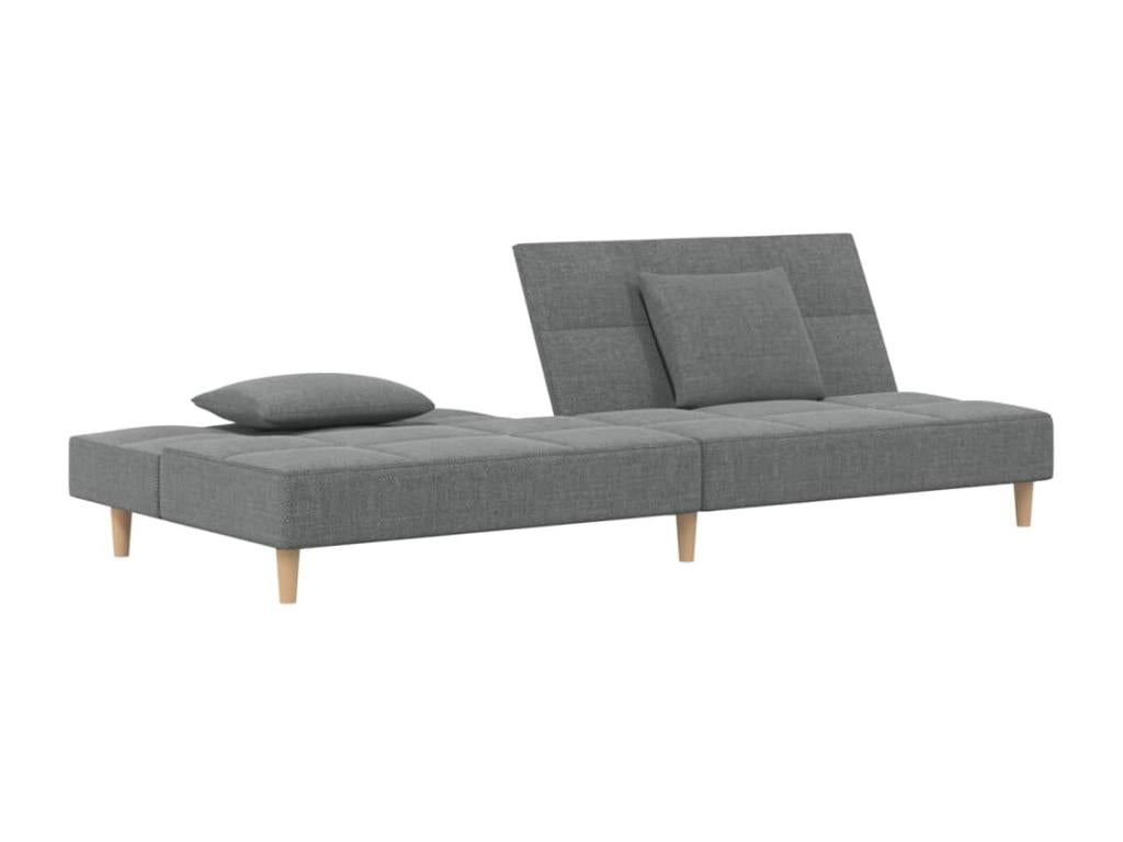 2-seater sofa bed with two pillows, dark grey fabric MBIB03913