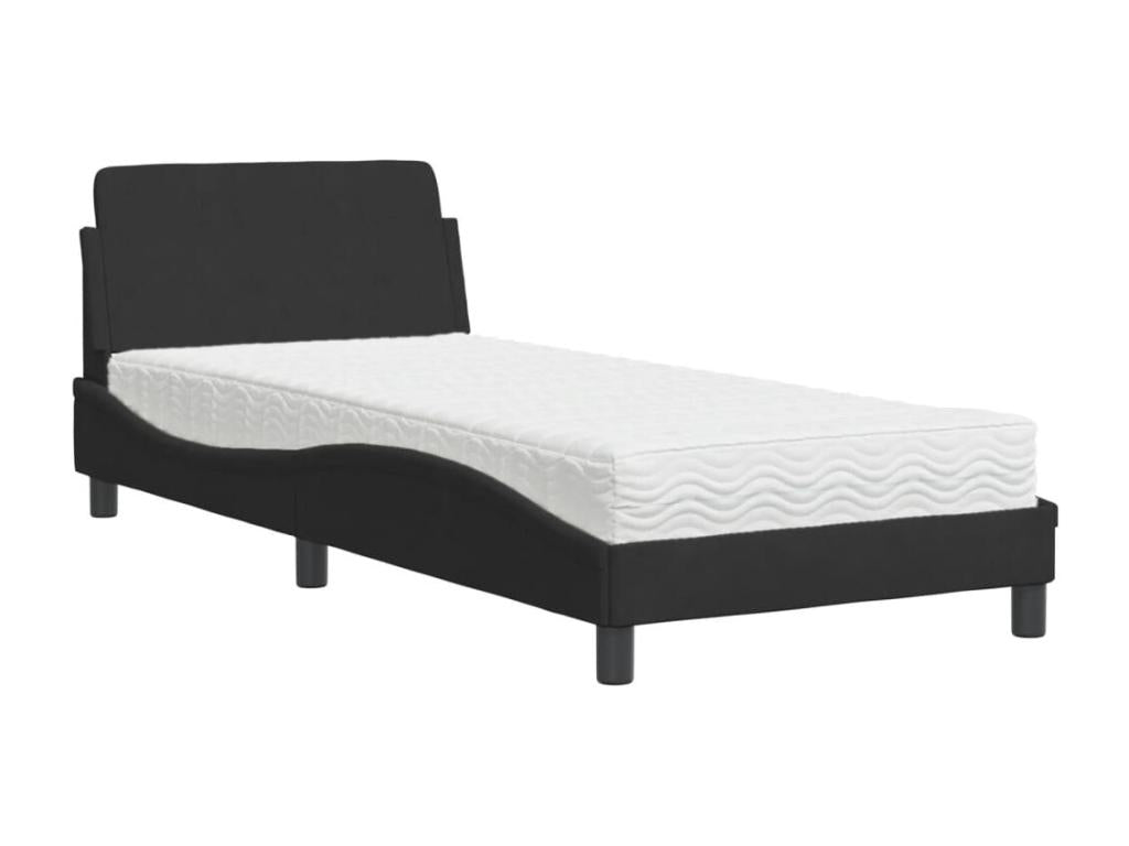 Bed with black mattress 90x190 cm velvet PEJH58842