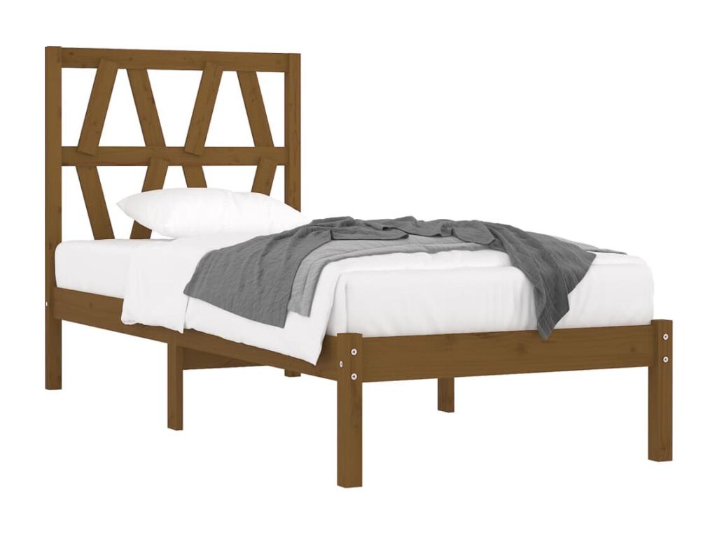 Honey Brown Bed Frame Solid Pine Wood 100x200 cm ZVLD16538
