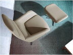 Swivel footrest in faux leather and black steel legs - Nobellea Color 00 White YXEI17692
