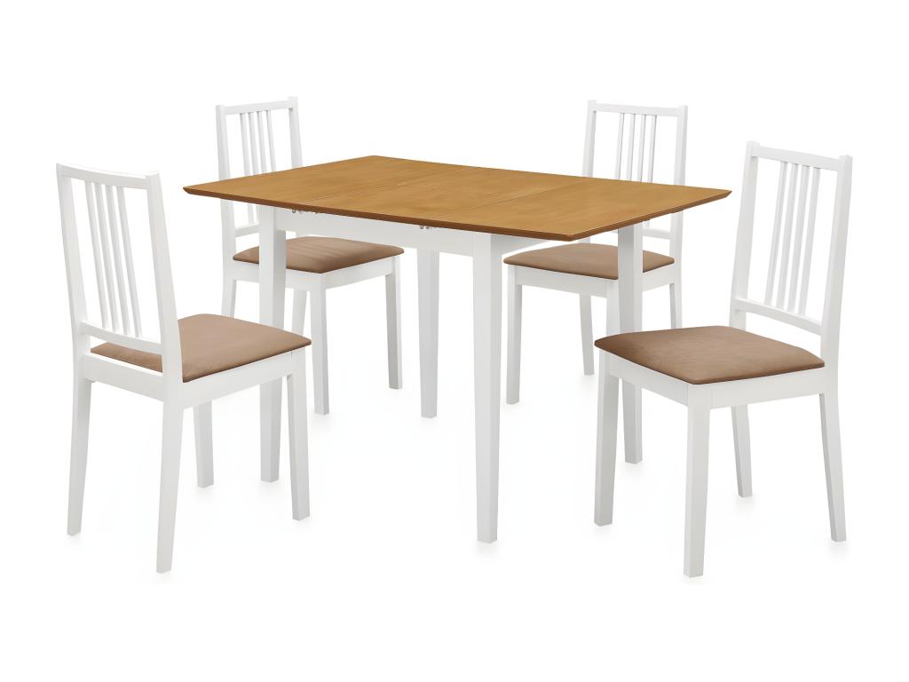 5-piece dining room furniture set, white MDF, ECBE96438