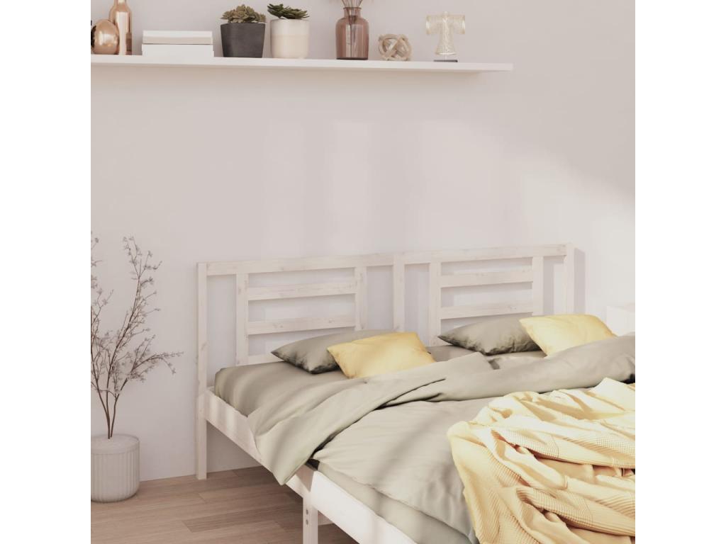 White Headboard 156x4x100 cm Solid Pine Wood MYXU26965