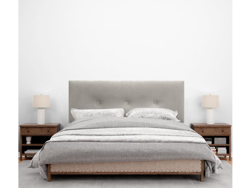 Dekonao Smooth Velvet Headboard with Buttons 145x50 cm Fits 120/135/140 cm Beds - Beige HTET28317