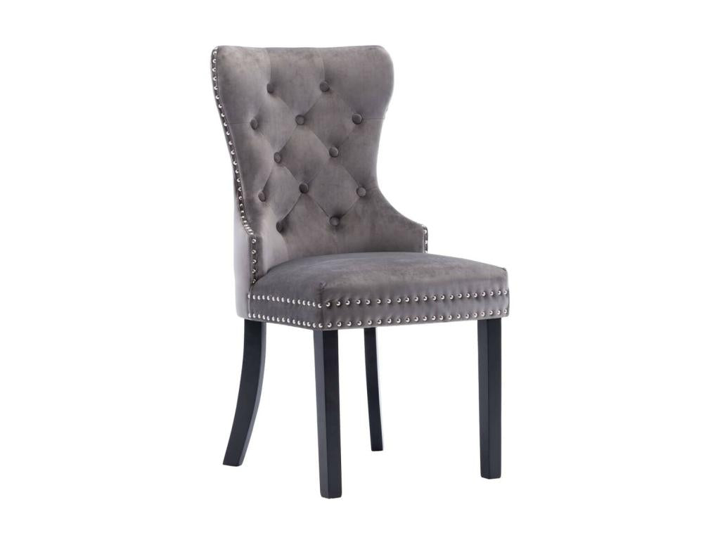 Dekonao ZLYK25764 2-Piece Grey Velvet Dining Chairs