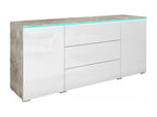 Dekonao 142 Concrete Chest of Drawers - Glossy White With Drawers and Doors Number of Drawers: 3 VFAW54052