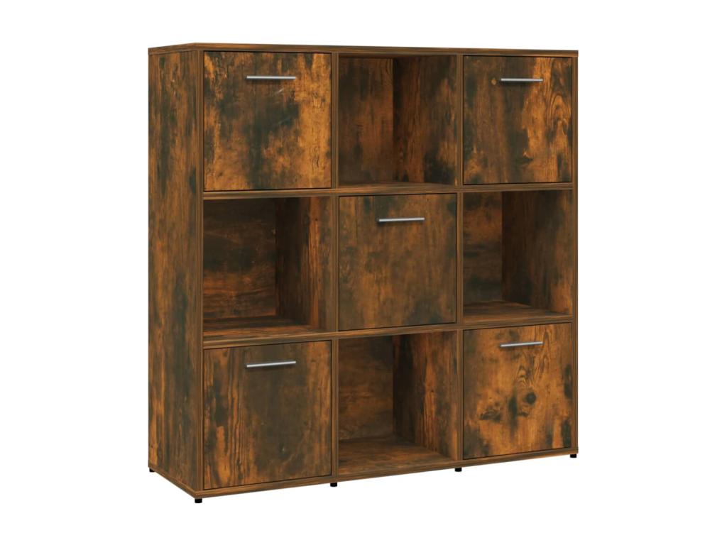 Smoked Oak Bookshelf 90x30x90 cm Engineered Wood VOAI40019