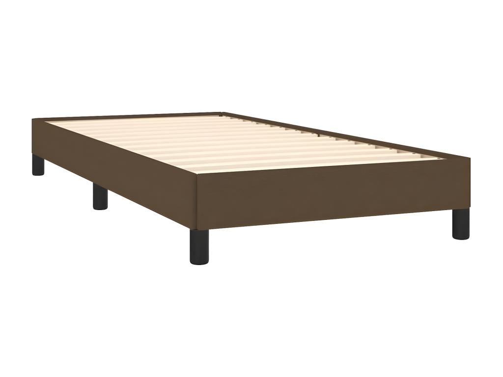 Dark brown bed frame without mattress, 90x190 cm, fabric RBMN30689