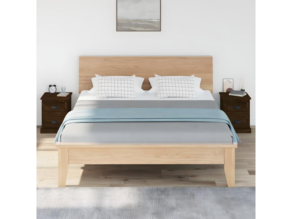 2-piece bedside tables, brown oak, 39x39x47.5cm, engineered wood, CZLK21127