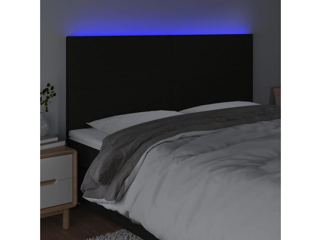 Black LED Headboard 180x5x118/128 cm Fabric VZOF27425