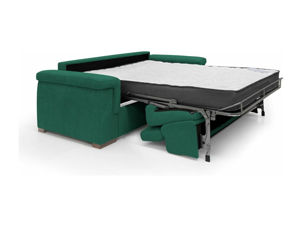 Nobellea Sofa bed with mattress, 18 cm high, waterproof fabric, T02, 240 cm, matte finish - 160x297 cm, green, YCGY57236