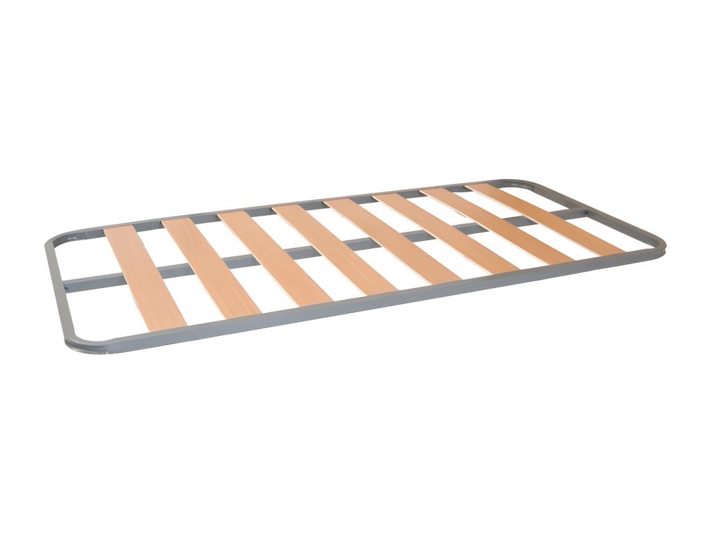 Grey metal and wood bed base 90x3 YROZ90472
