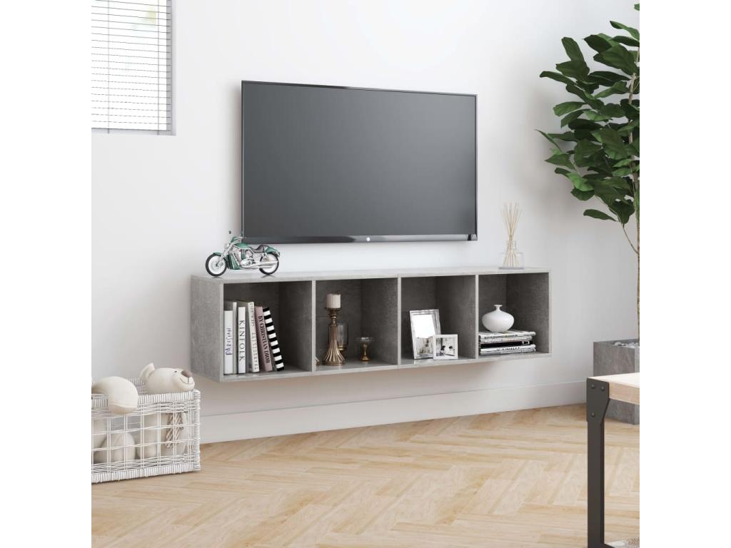 Concrete Grey Bookcase/TV Unit 143x30x36 cm XXQT06042