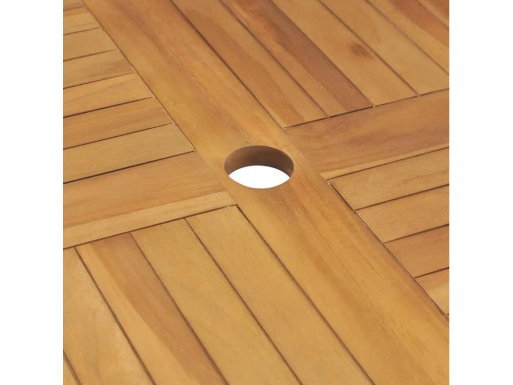 Nobellea NWCC78173 Square Folding Garden Table in Light Solid Teak