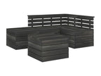 Brown wooden pallet garden furniture set 60x65x71.5 cm 02 0018584 QARN11148