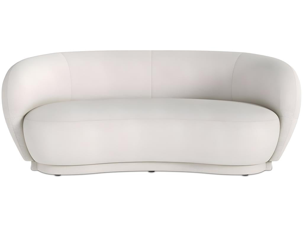 Curvy 3-seater curved sofa in bouclé fabric - White IGYT01092