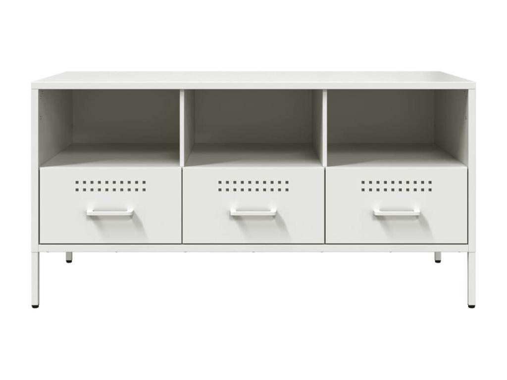 White TV stand 100.5x39x50.5 cm cold-rolled steel TWON07874