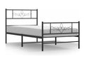 Metal bed frame with headboard/footboard, black, 80x200 cm FWAK61206