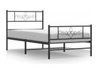 Metal bed frame with headboard/footboard, black, 80x200 cm FWAK61206